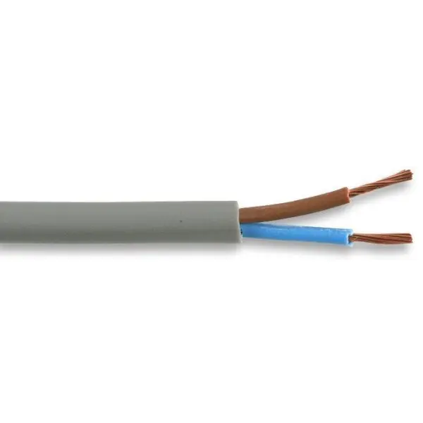 PRO POWER 2182Y 2 Core Mains Cable, 0.5mm², 3A, Grey, 100m