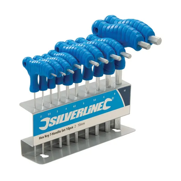 Silverline Hex Sleutelveelset met T-handvat 10-delig (2-10mm)