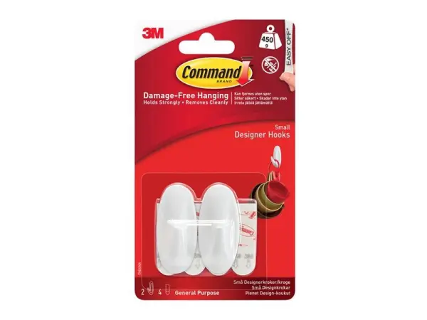 Command™ - Kleine weiße Design-Haken (2er Pack)