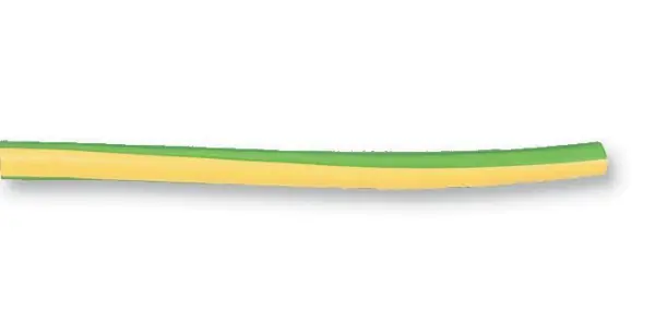 TE CONNECTIVITY PVC Insulation Sleeving 4mm, Green/Yellow, 100m Reel