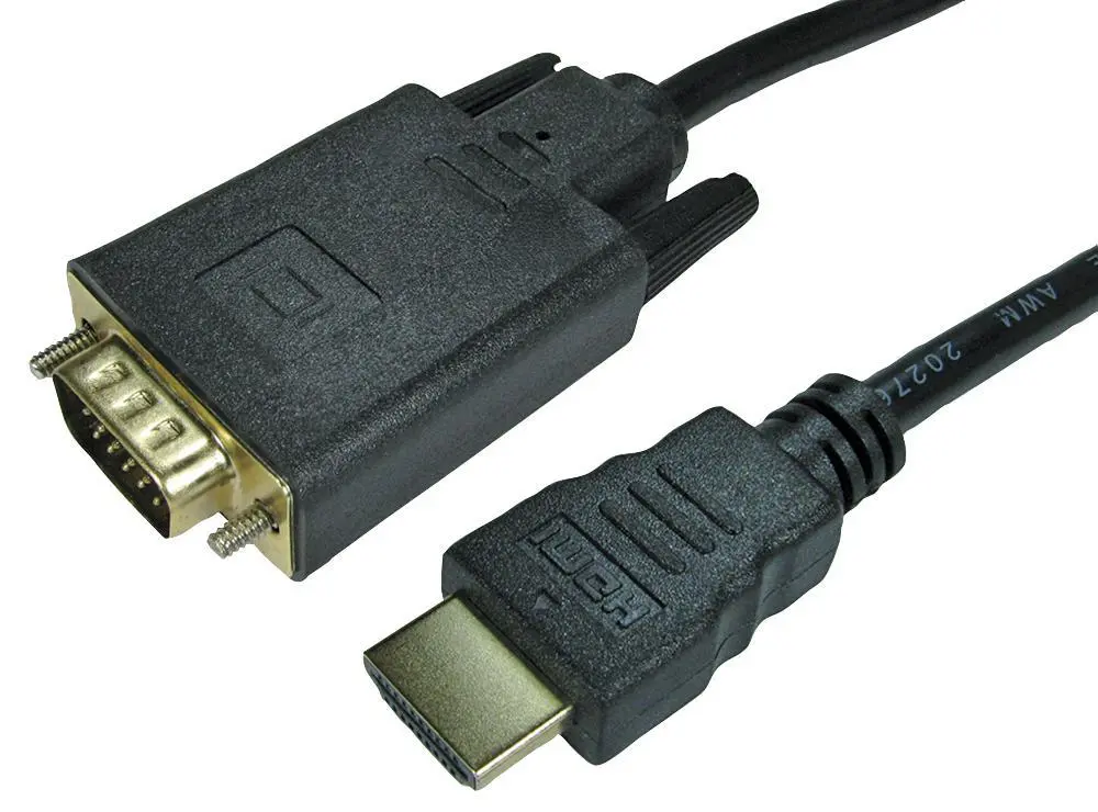 PRO SIGNAL HDMI naar VGA Kabel, Verguld, 1m Zwart