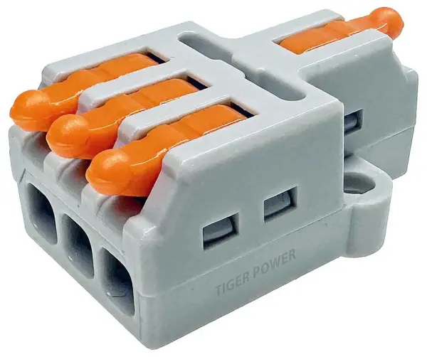 Tiger Power 1 Way In 3 Way Out Quick Wire Lever Lock Terminal Block, 32A, Pack 