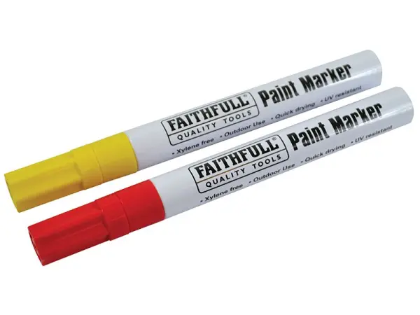 Faithfull Marcador de Tinta Pack - Amarelo e Vermelho (2 Unidades)