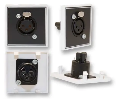 IKON 3-Pin XLR Socket Module, 50mm with Screw Terminals