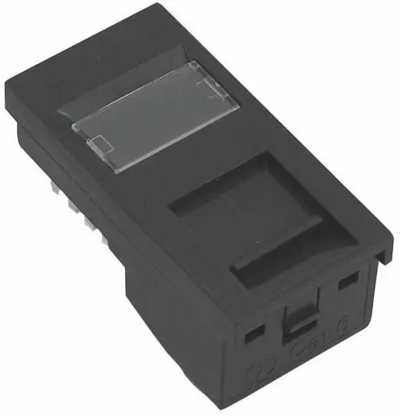 TUK Sortie RJ45 Cat6 UTP, Noir, 1 Port, Compatible Plaque Euro