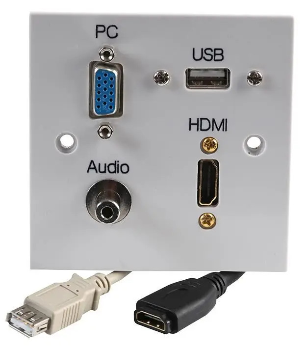 PRO SIGNAL 1-갱 멀티미디어 벽판 (HDMI, VGA, 오디오 & USB)