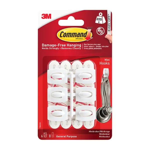 Command Mini Hooks 6-Pack, 225g