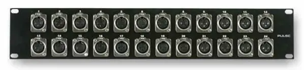 Pulse לוח ראק 2U עם 24 חיבורי XLR, אלומיניום, שחור