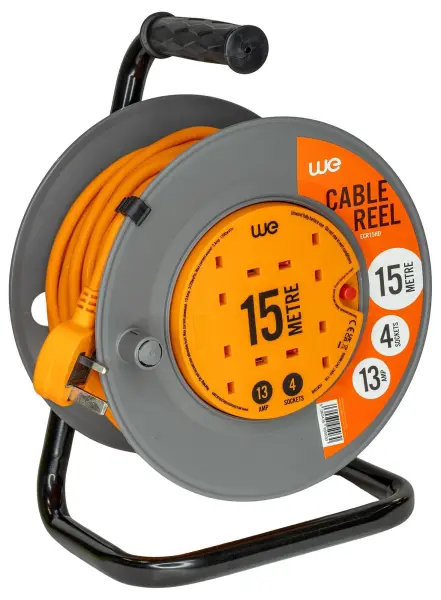 Westminster Electrical 4 Gang Heavy Duty Mains Extension Reel - 15m