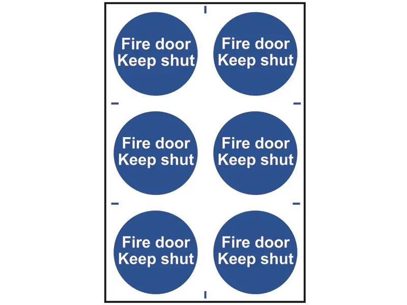Scan 防火門保持關閉 - 6塊PVC標誌 100 x 100毫米
