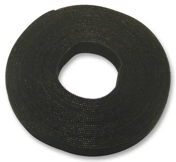 Hook & Loop Cable Tie Black 12.5mm x 5m
