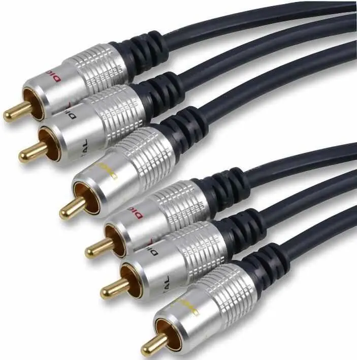 Câble RCA 3x mâle vers 3x mâle Pro Signal, 5m noir