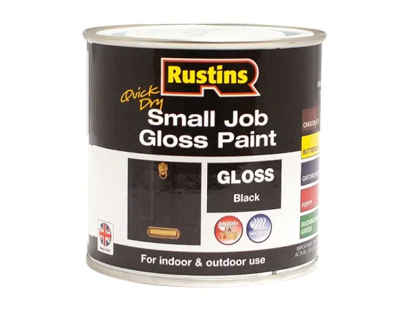 Rustins Pintura Brillo de Secado Rápido - Negro, 250ml