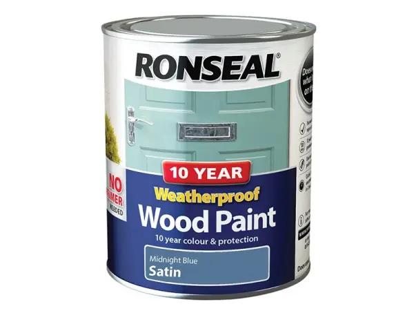 Ronseal - Peinture Bois Extérieur Résistant aux Intempéries 10 Ans, Bleu Minuit