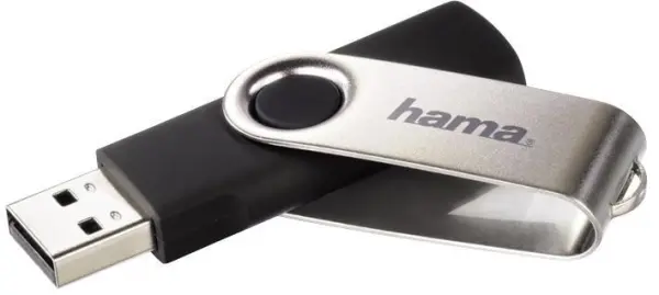 HAMA Rotace USB 2.0 Flash Disk, 32GB, Černá/Stříbrná