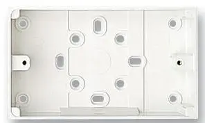 MK 2連 白PVC 表面取り付け用バックボックス (プッシュアウト付き)