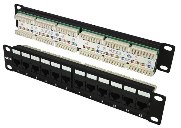 TUK MiniMEDIA Panneau de brassage 12 ports Cat6, 10 pouces