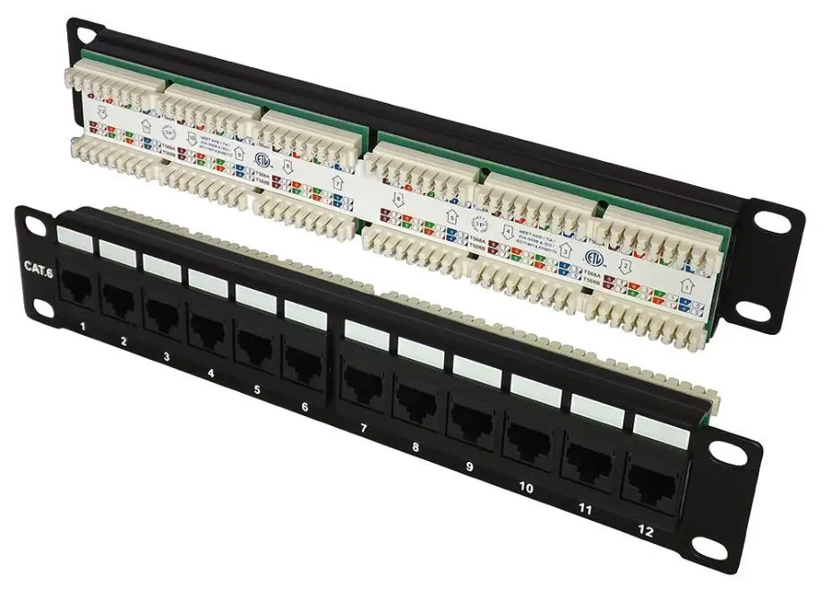 TUK MiniMEDIA 12-Port Cat6 Patch Panel, 10-Inch
