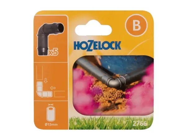 Hozelock 2766 Kolenní spojka 90°, 13 mm (balení 5 ks)