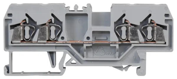 WAGO 4 Conductor Through Terminal Block 35mm DIN Rail Cage Clamp 20A