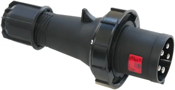 PCE Conector CEE de Montaje en Cable 63A 415V, 3P+N+E, Negro, IP67