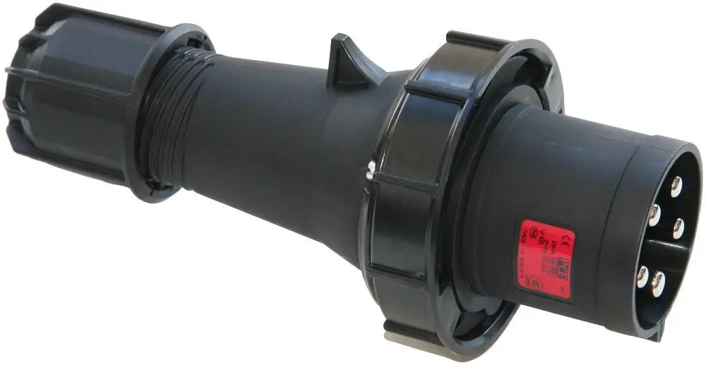 PCE Conector CEE de Cabo 63A 415V, 3P+N+E, Preto, IP67