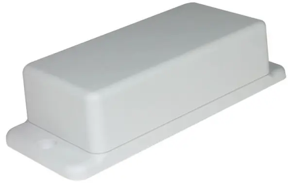 TAKACHI Weißes ABS-Gehäuse mit Flansch - 111x45,6x27,5mm