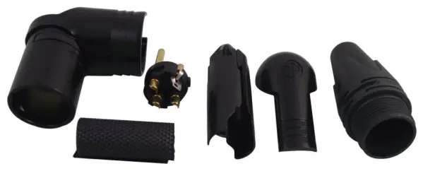 NEUTRIK NC3MRX-B 3 Pole Right Angle XLR Plug, Gold Plated