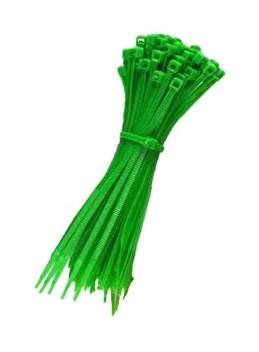 PRO-ELEC Nylon Cable Ties 100mm x 2.5mm Green (Pack of 100)