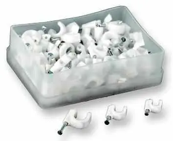 Pro Power Clip redondo para cables blanco, 5mm, Pack de 100