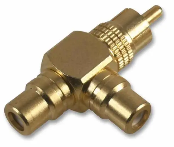 PRO SIGNAL Séparateur Phono Doré, 2x Prises vers 1x Fiche