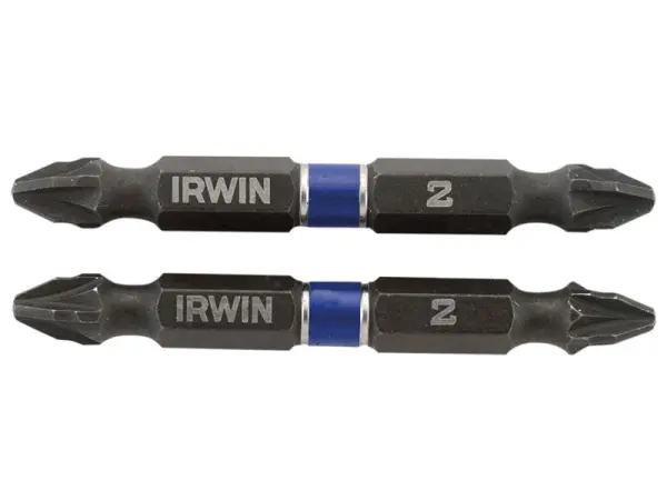 IRWIN Impact Double-Ended PZ2 Screwdriver Bits, 60mm, Pack of 10