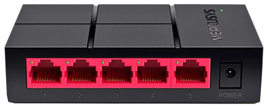 MERCUSYS מתג 5 יציאות לפקס ג'יגהביט, 10/100/1000Mbps