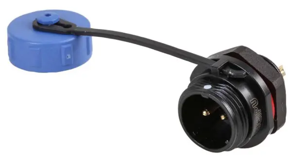 PRO ELEC 2-Pole Circular Threaded Panel Mount Plug, IP68