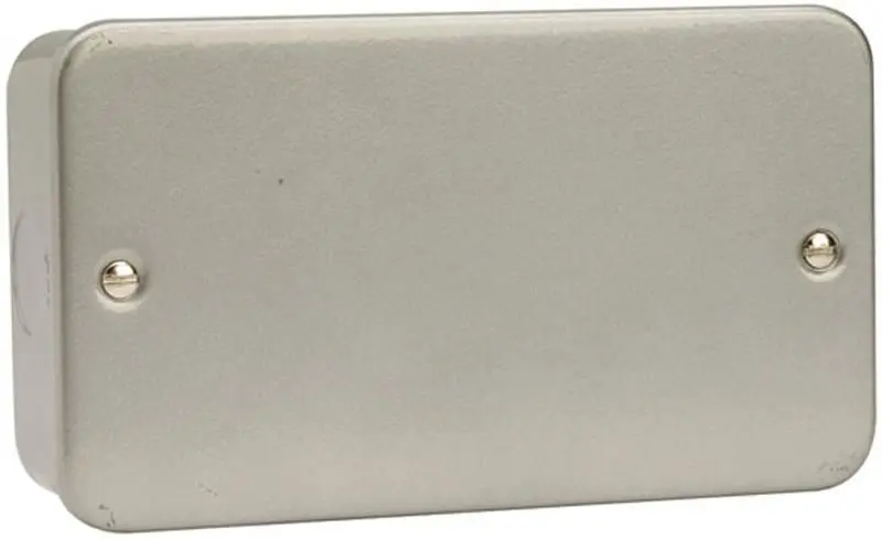 CLICK Placa de Ciego Blindada de Metal 2 Módulos, 140x80x4mm