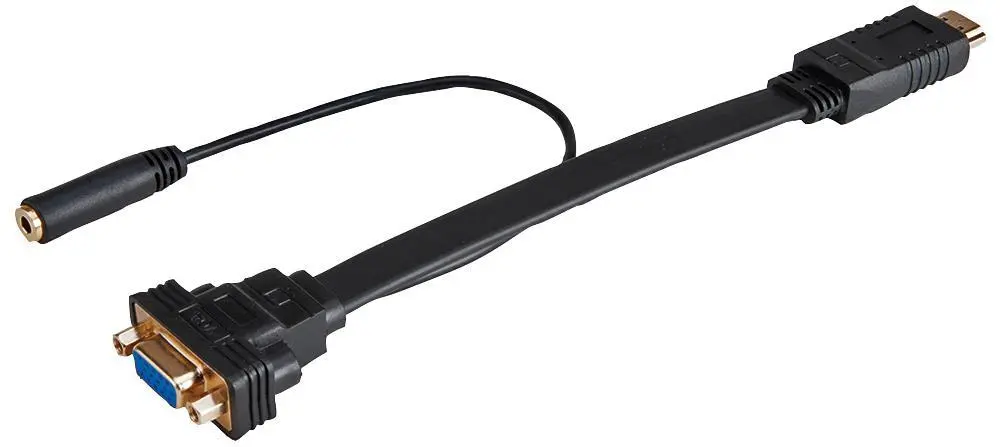AKASA Adaptador HDMI para VGA Baixo Perfil com Áudio, 200mm