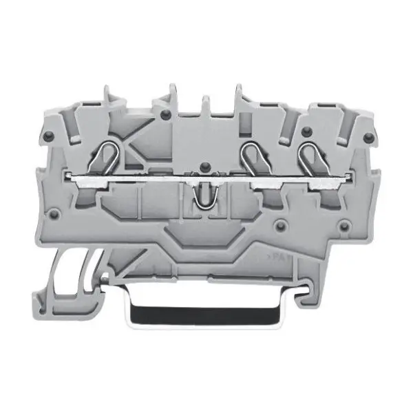 WAGO 4 Conductor Through Terminal Block, Push-in Cage Clamp, 35mm DIN Rail, 800 - Grey 24AWG 16AWG 13.5A