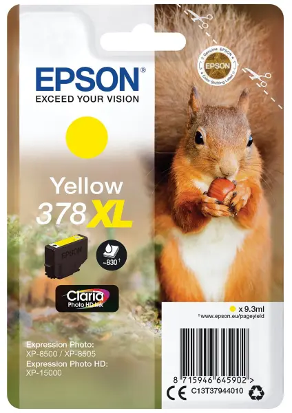 Epson 378XL High Capacity Original Ink Cartridge Yellow