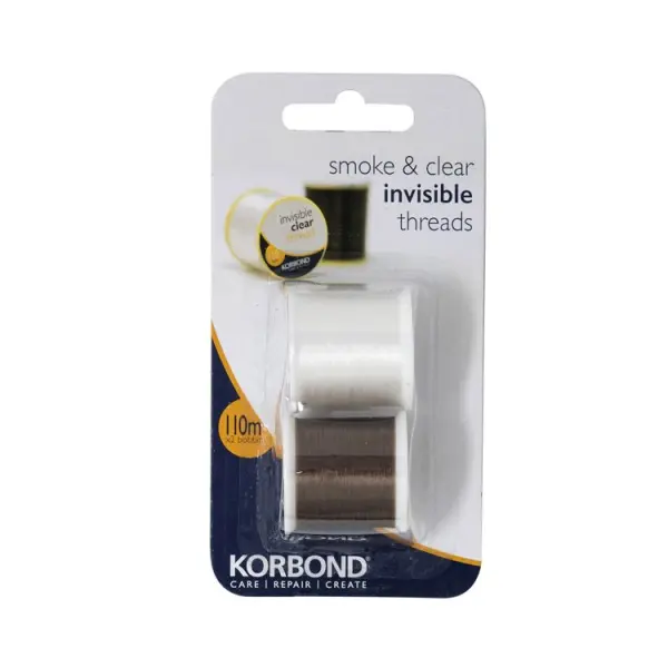 Korbond Invisible Threads Clear & Smoke 2 x 110m Reels