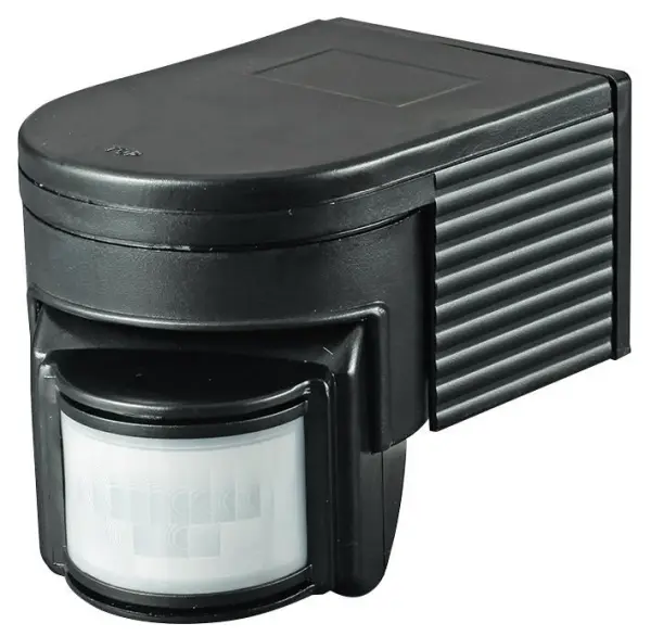 SUNPOWER חיישן תנועה חיצוני לתליית קיר, שחור, זווית כיסוי 180°