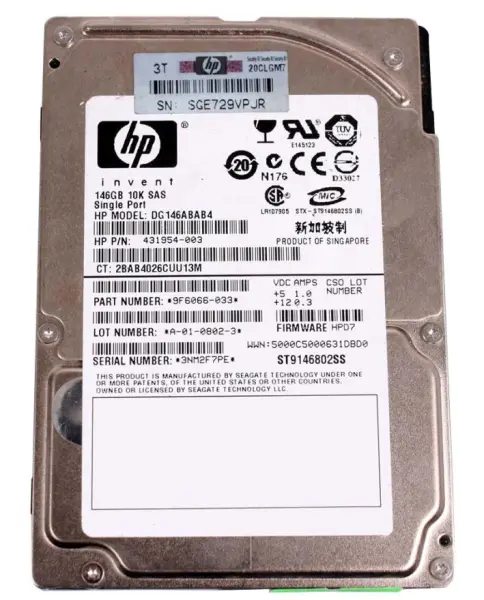 Recertified HP 2.5” SAS 146GB 10K RPM Hard Drive