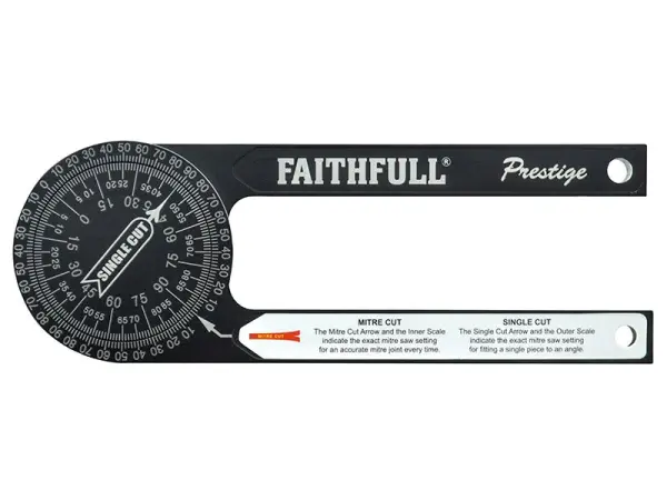 Faithfull Prestige Mitre Saw Protractor - Black Aluminium