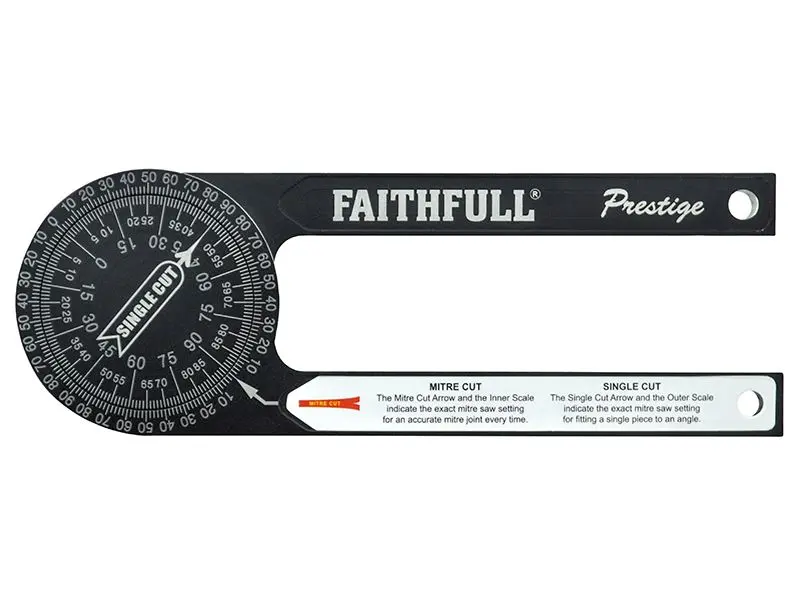Faithfull Prestige Mitre Saw Protractor - Black Aluminium