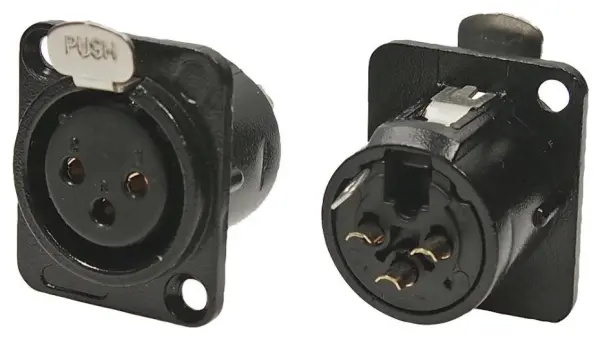 CLIFF FC61900 3-Polos Conector XLR para Panel, Negro, 31x26x26.4mm