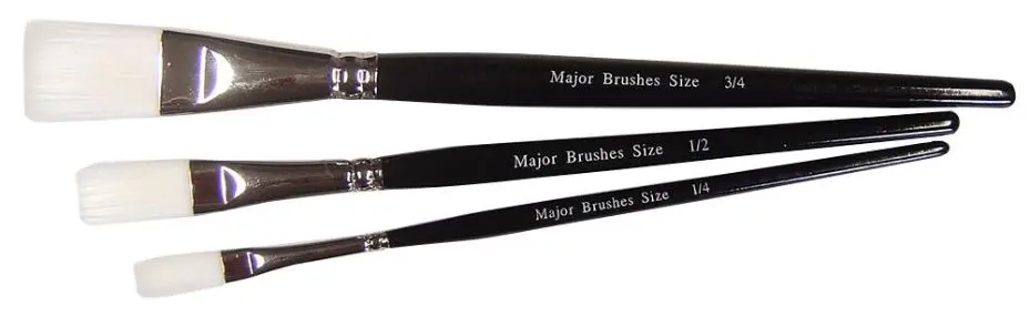 MAJOR BRUSHES - Flachpinsel-Set aus synthetischem Rotmarderhaar - 3er Pack