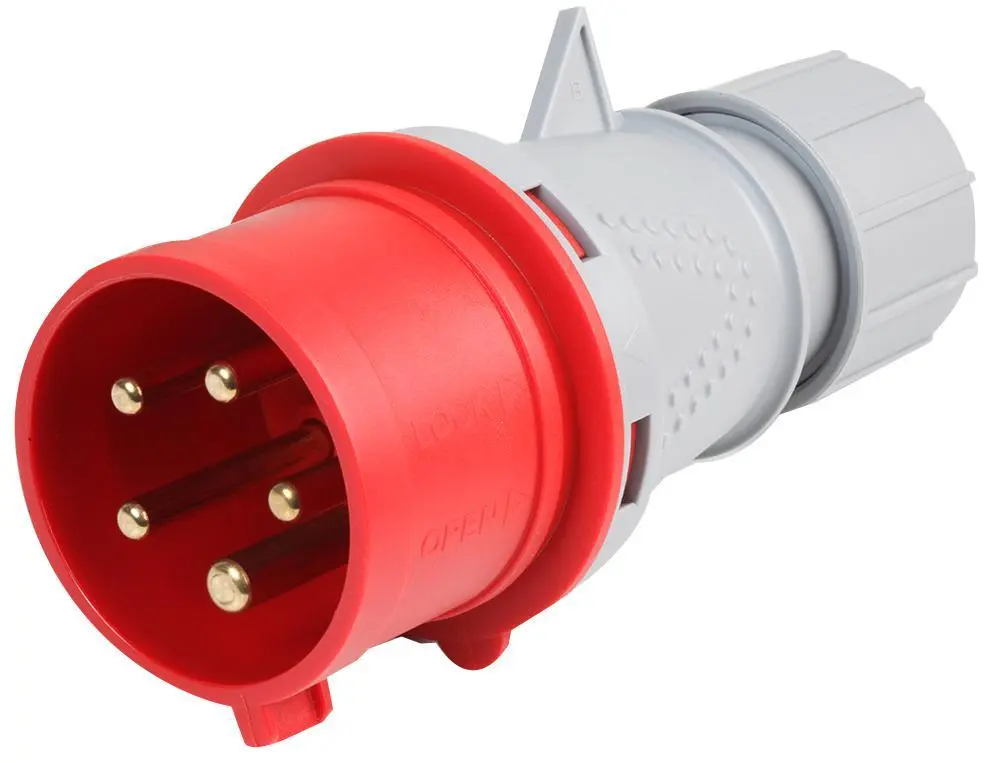 PRO ELEC 32A Cable Mount CEE Plug, 3P+N+E, IP44, Red