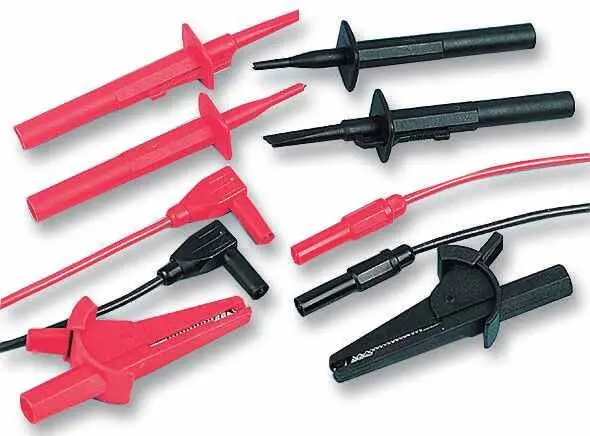 Silvertronic 4mm Test Lead Set with Probes, Crocodile & IEC Clips, 1.2m