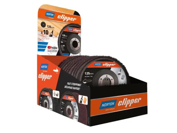 Norton Clipper - Δίσκοι Ξύλου 115mm Rapid Strip, 10-Piece Counter Display