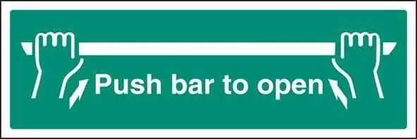 RARAION Push Bar to Open Self-Adhesive Emergency Sign, 150mm x 450mm