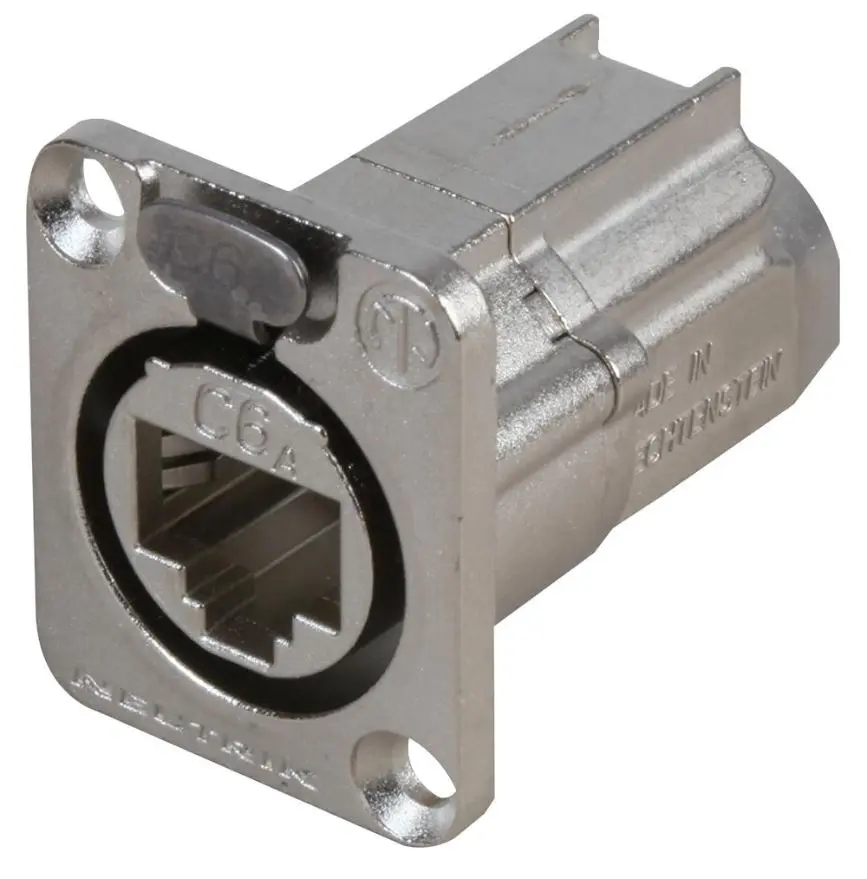 NEUTRIK - Soicéad Aistritheoir RJ45 Cat6a Scáinte, Dáileog Mhiotalach D-chruth